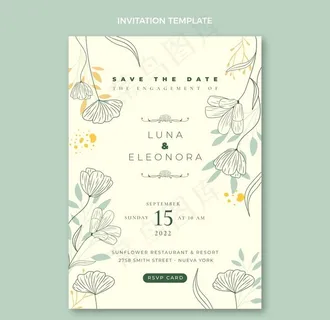 手绘结婚请柬图片