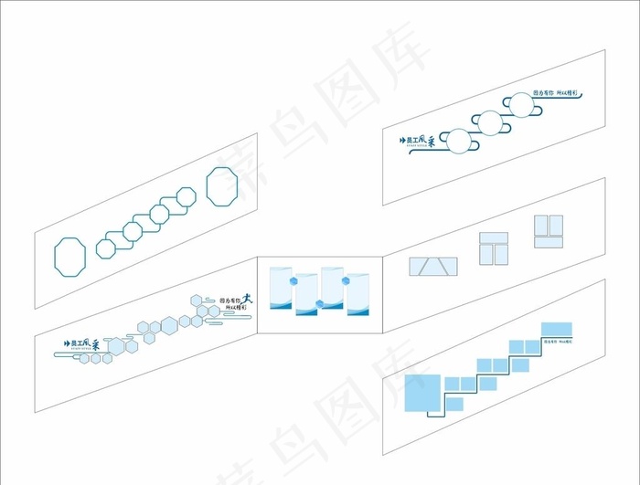 楼梯间文化造型图片cdr矢量模版下载