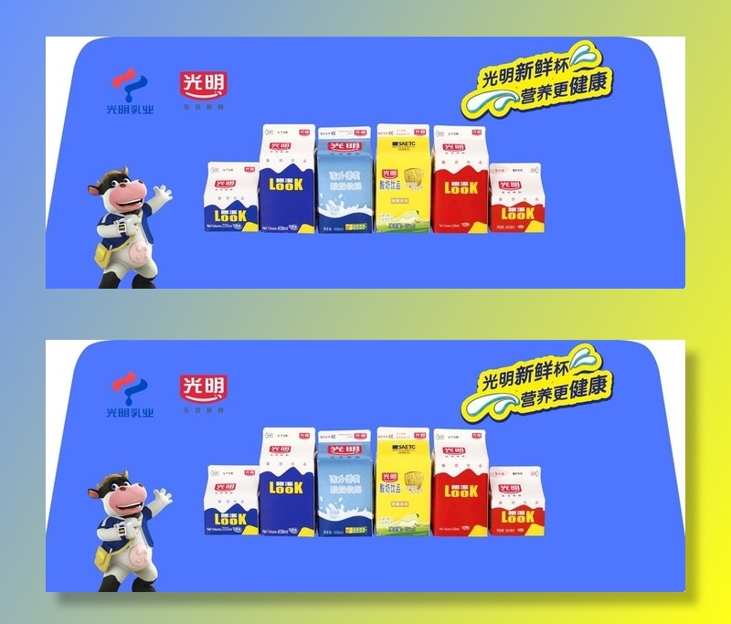光明乳业车尾玻璃单孔透图片(14409x6142)psd模版下载