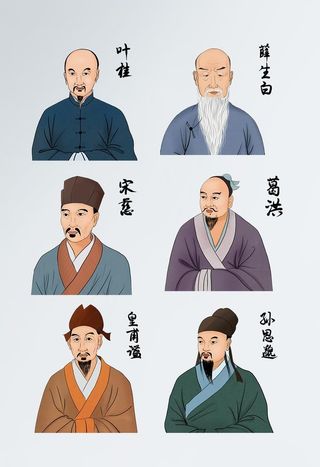 医疗中国名医人物肖像孙思邈叶桂图片