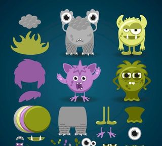 彩色定制怪物图片