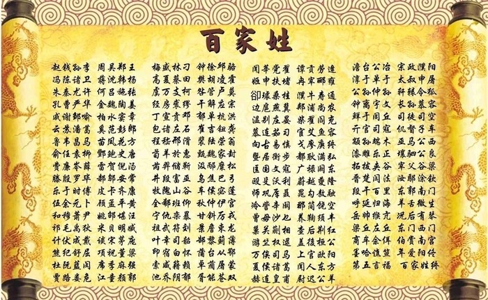 百家姓图片cdr矢量模版下载