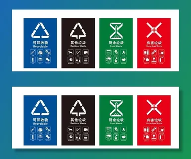 最新垃圾分类指示牌图片