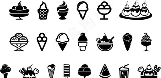 雪糕冰激凌矢量插图图片