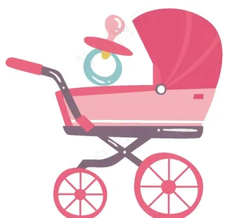 粉色婴儿车图片