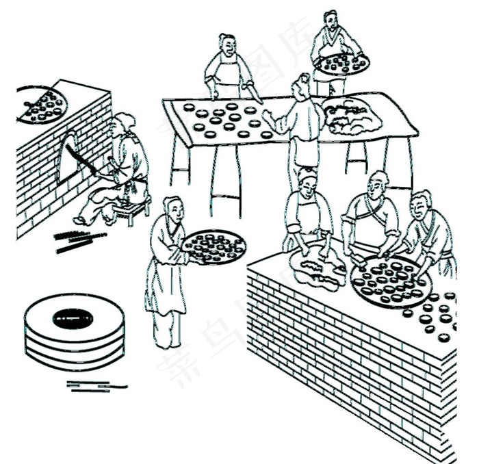 古人煮饭图片