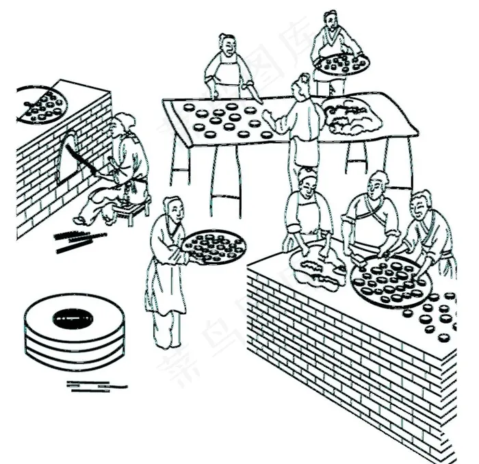 古人煮饭图片psd模版下载