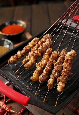 红柳枝羊肉串  图片