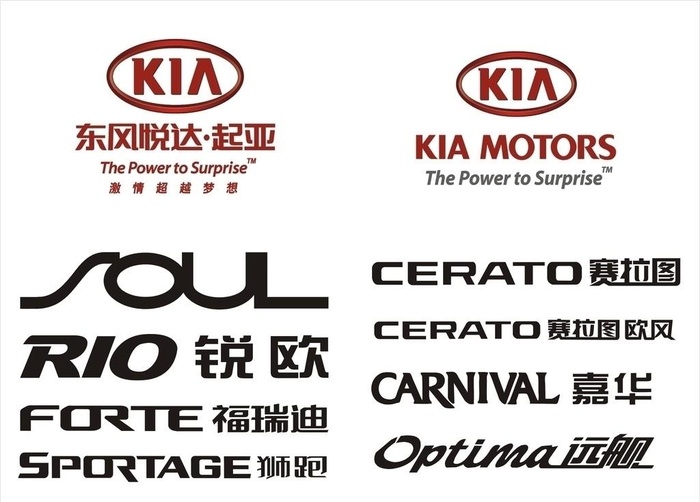 起亚系列车型标准logo图片ai矢量模版下载