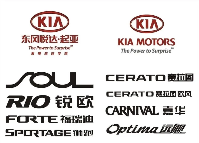 起亚系列车型标准logo图片ai矢量模版下载