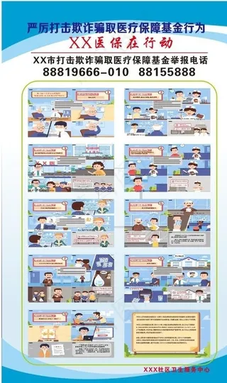 严厉打击医保诈骗宣传海报图片