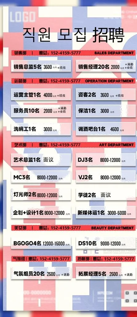 夜店酒吧招聘图片(1080x2318)psd模版下载