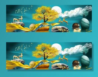 麋鹿装饰画图片