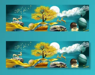 麋鹿装饰画图片