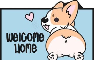 卡通可爱柯基狗狗头像 图片