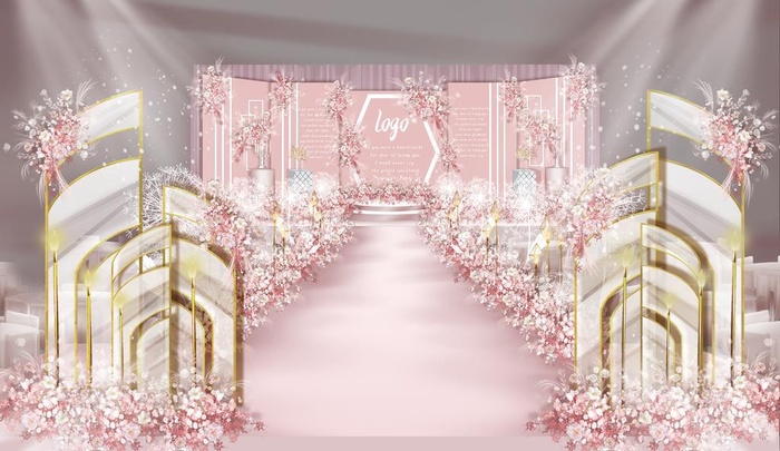 浪漫粉色婚礼效果图图片