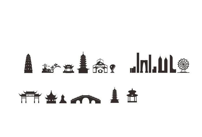 苏州剪影图片cdr矢量模版下载