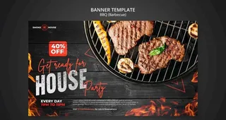 烧烤烤肉BBQ海报Psd图片