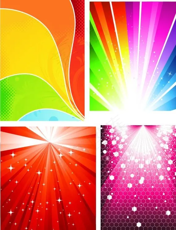 彩色光芒图片cdr矢量模版下载
