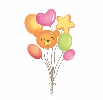 五彩气球卡通元素图片