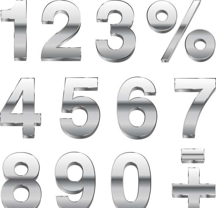 3D创意金属数字图片