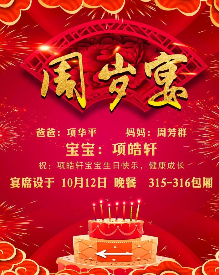 周岁宴海报 周岁宴 生日宴图片