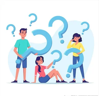 人物问号矢量插画图片