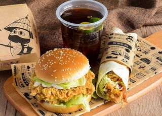 饮料汉堡鸡肉卷图片