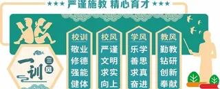 三风一训中式文化墙图片