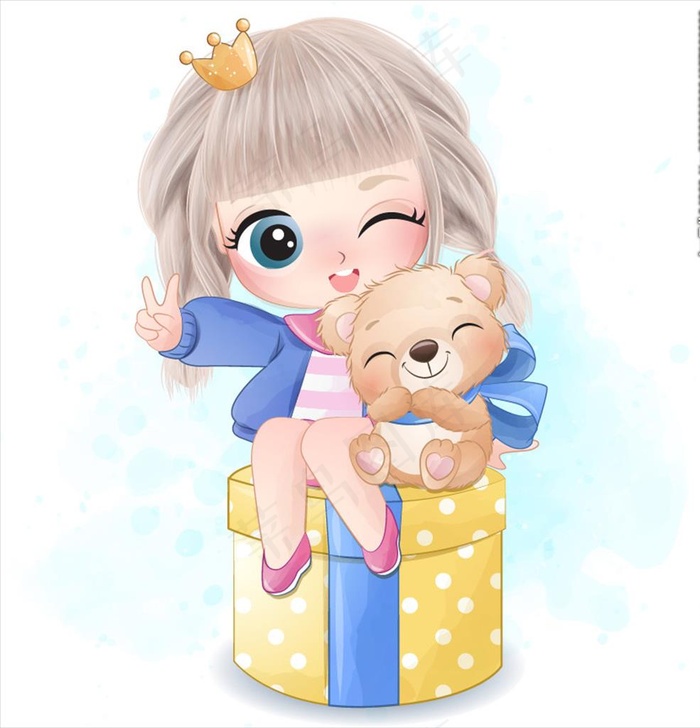 卡通可爱女孩图片