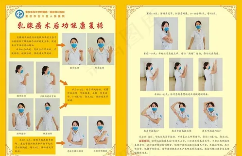 乳腺癌术后功能康复操DM单图片