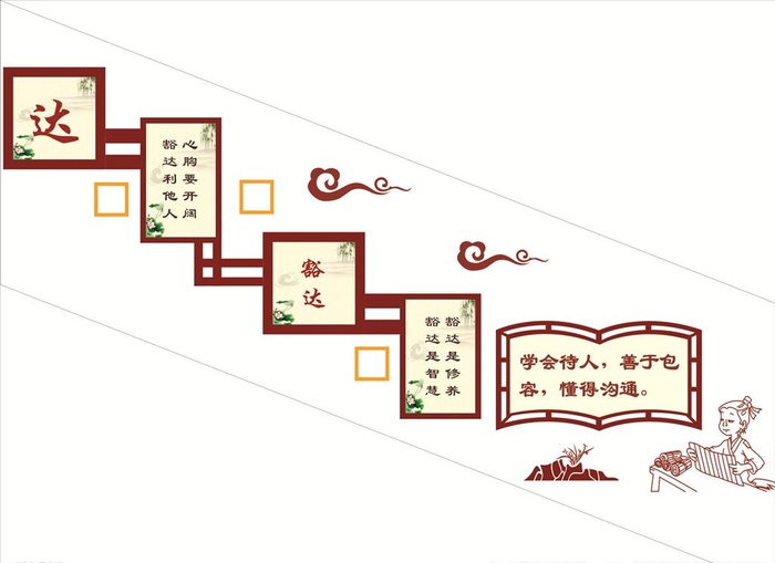 校园楼梯文化图片cdr矢量模版下载