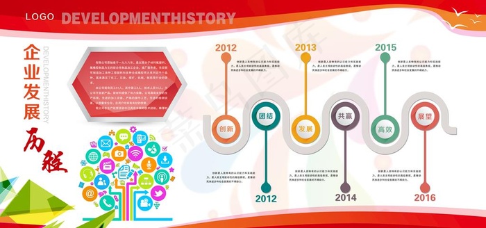 企业文化展板图片psd模版下载