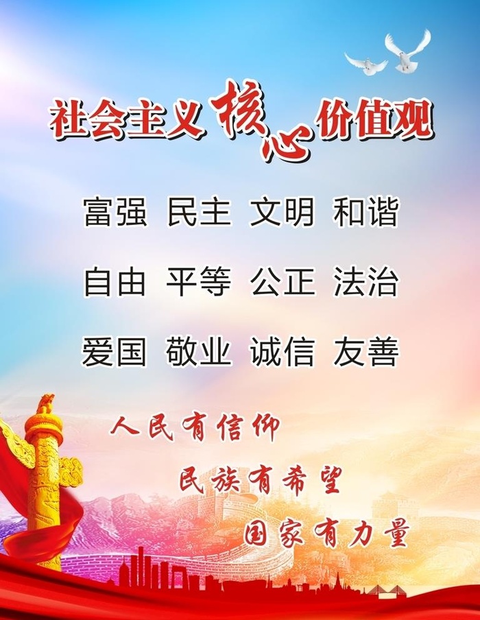 *核心,价值观,社会价值观,cdr矢量模版下载