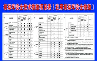 机动车安全技术检验项目表图片