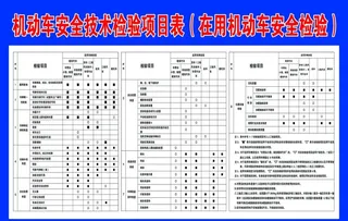 机动车安全技术检验项目表图片