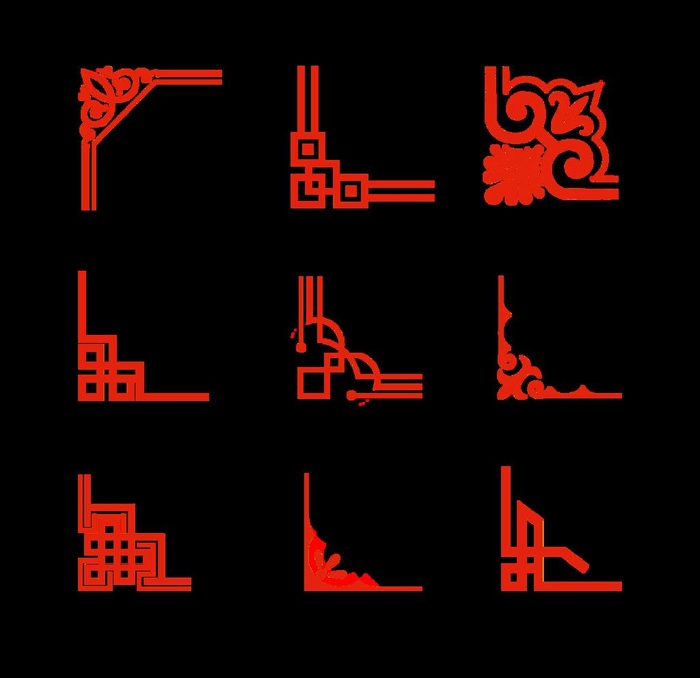 中式边框图片(2000x2000)psd模版下载