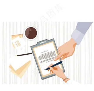 签署合同创意插画图片