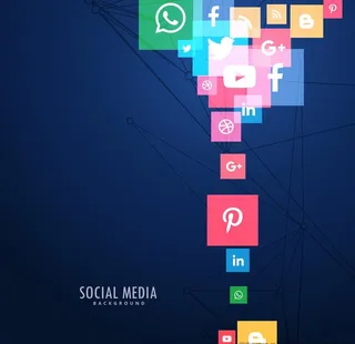 社交媒体图标背景图片