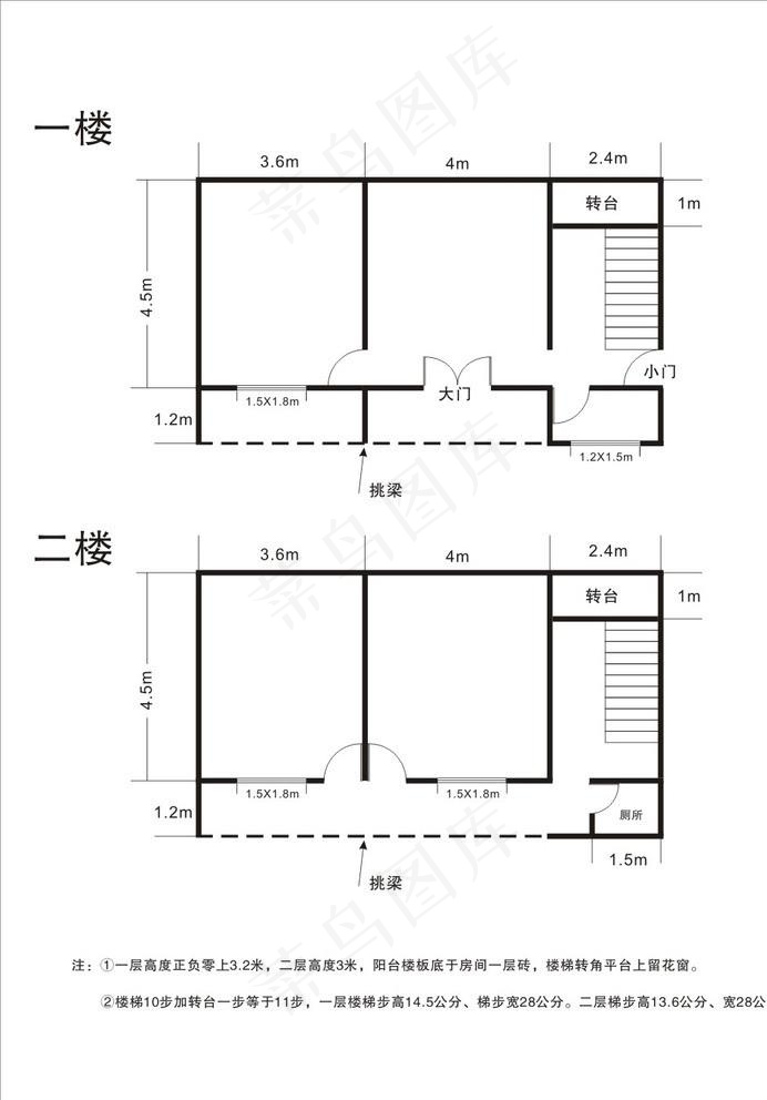 楼房平面图图片cdr矢量模版下载