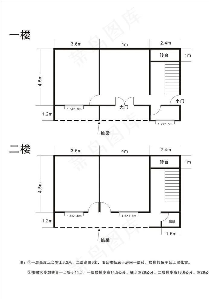 楼房平面图图片cdr矢量模版下载