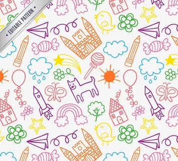 童趣图案背景彩绘卡通图案背景图片 童趣图案背景彩绘卡通图案背景图片