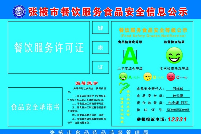 食品安全信息公示图片(4055x2835)psd模版下载