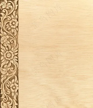 木板花纹雕刻背景图片