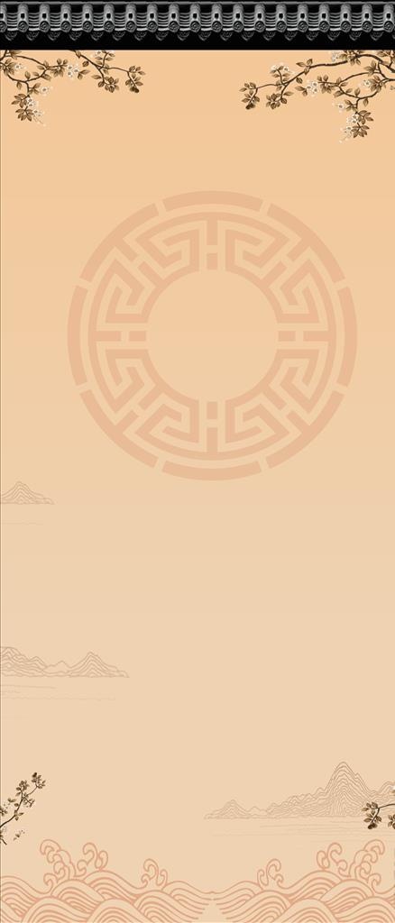 复古展架背景图片cdr矢量模版下载