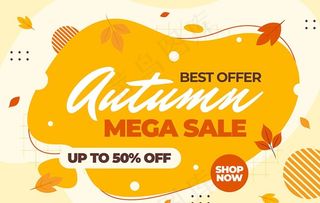 秋天促销活动海报矢量图片