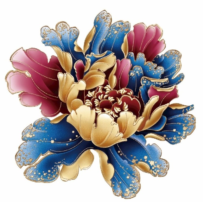 牡丹高清图金属感牡丹花创意牡丹图片