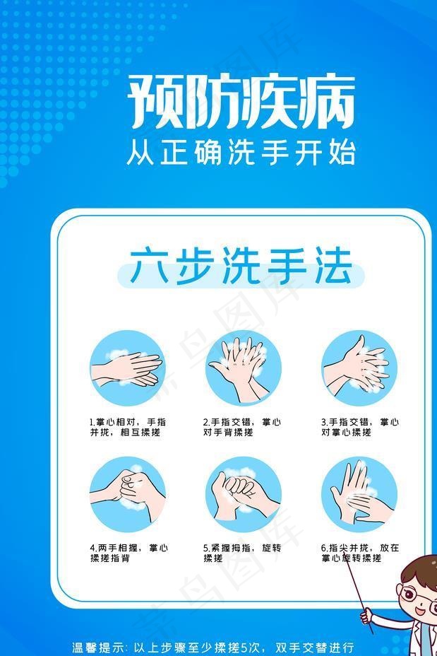 洗手步骤图片psd模版下载