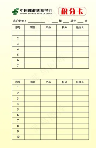 邮政储蓄银行积分卡图片
