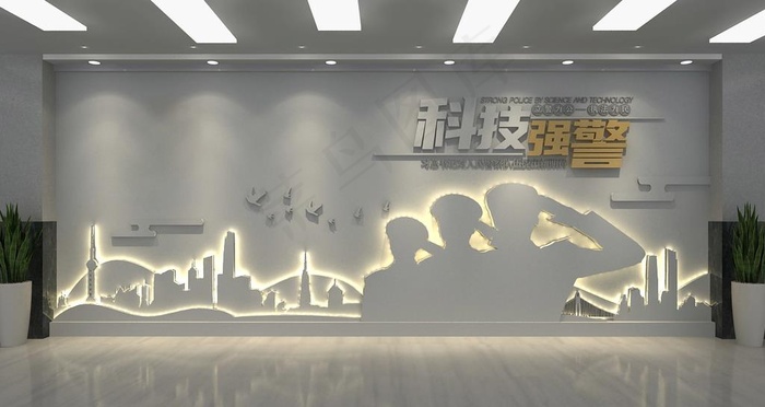 警营文化墙图片cdr矢量模版下载